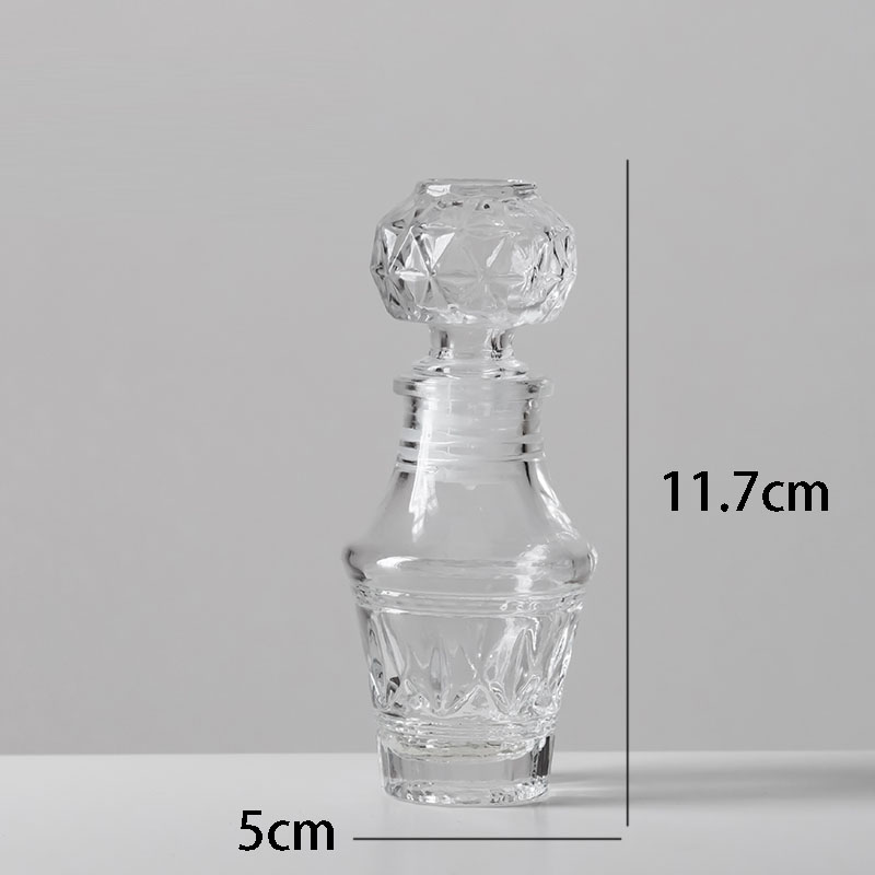 Mini botellas de cristal de estilo Vintage francés, frasco de cristal prismático europeo para artesanía en relieve, Perfume, decoración de tocador: A
