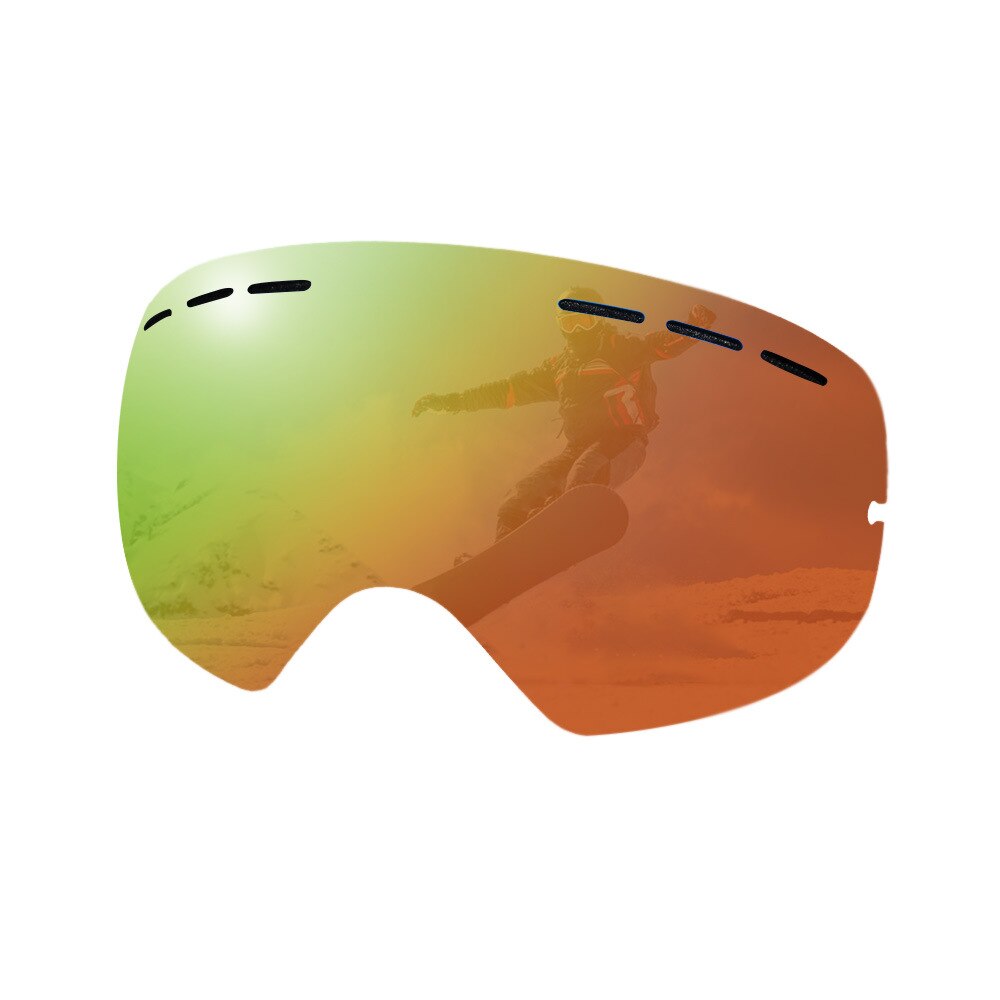 Brand Double Layer Antifog Glasses Ski Goggles Lenses Coated Lens Night Vision Brightening Lens Goggles Lens: SE RED