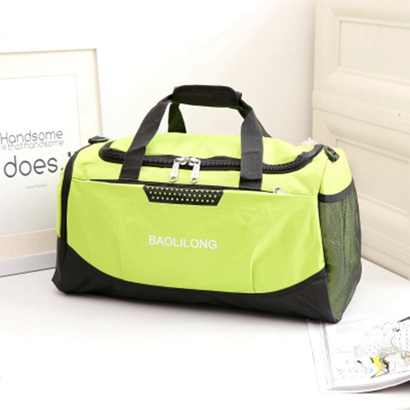 Bolsa deportiva grande para hombre y mujer, bolsa de Gimnasio , impermeable, de poliéster, de gran capacidad, empaquetable, de viaje: Green
