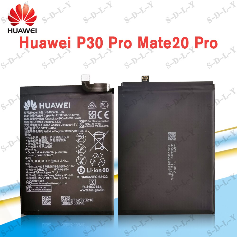 Original Replacement Battery HB486486ECW for Huawei Huawei P30 Pro Mate20 Pro Mate 20 Pro Genuine Phone Battery 4200mAh+Tools