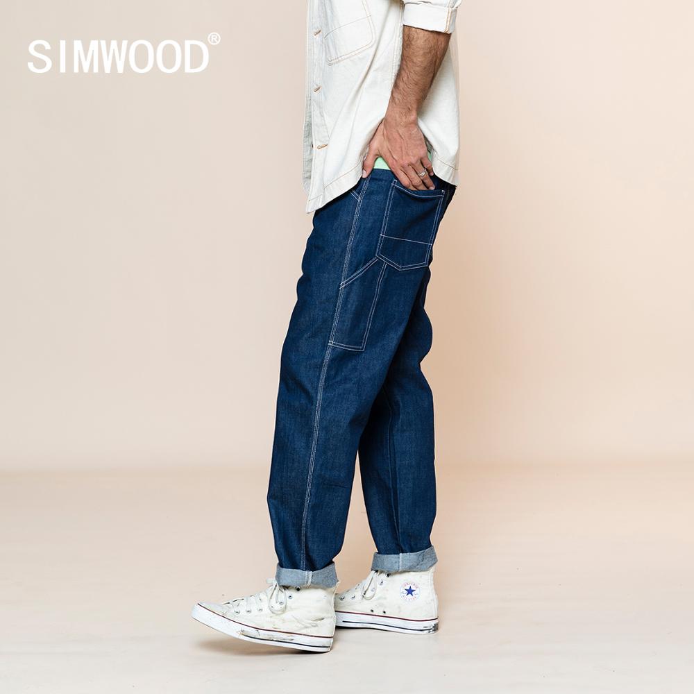 Simwood sommer løse straight jeans herre plus size oversize bukser streetwear plus størrelse  sj130253