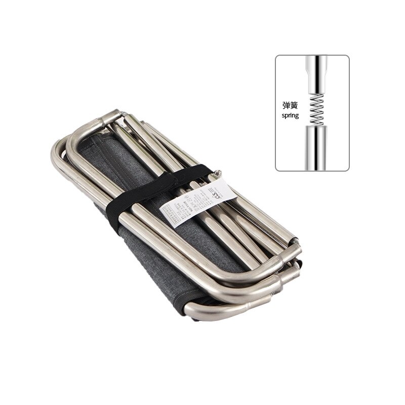 stainless steel spring folding chair outdoor fishing chair camping barbecue folding stool sketching chair bench Mazar
