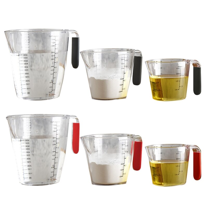 3PCS Stackable Measuring Cup with Different Size Units Heat-Resistant for Kitchen Measuring Cup Set 250Ml 500Ml 1000Ml