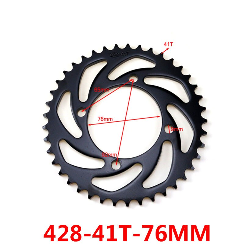 Piñón trasero TDPRO 37T/41T/46T/56T para cadena de motocicleta, piñón trasero para cadenas 420/428/520, 110cc, 125cc, 140cc, Dirt Bike: 428-41T-76MM