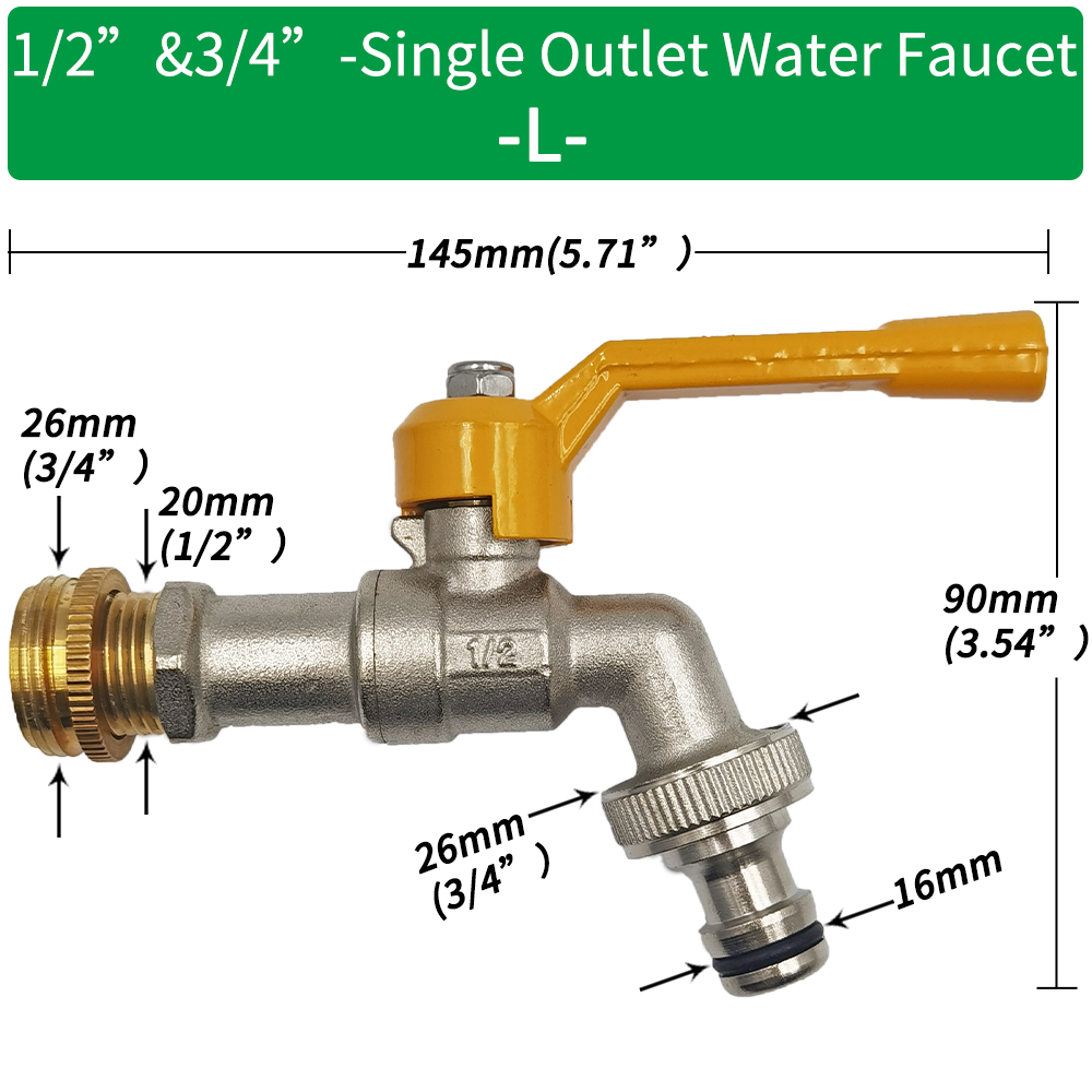 Gartenschlauch Wasserhahn Adapter 1/2'' IBC Wassertank Anschluss 2-Wege 1-Wege Bewässerung Durcheinander Wasserhahn gemeinsam Ersatz passend zu Kugelhahn: Orange