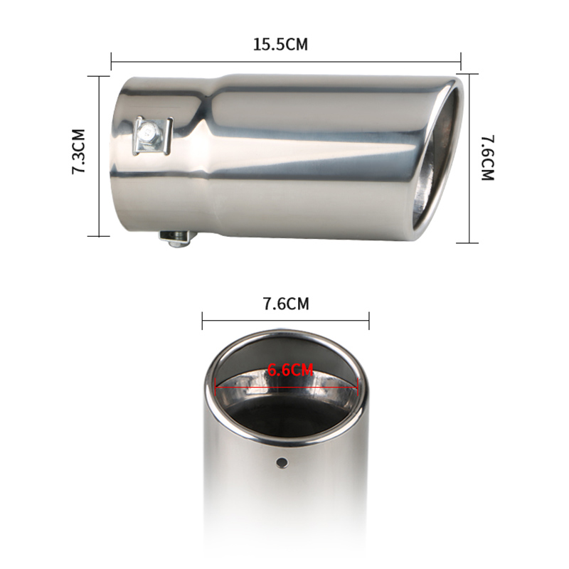 Universeel Zilver 70Mm Auto Uitlaat Demper Tip Rond Roestvrij Staal Chroom Staart Uitlaat Tip Auto Exterieur Accessoires: Bruin