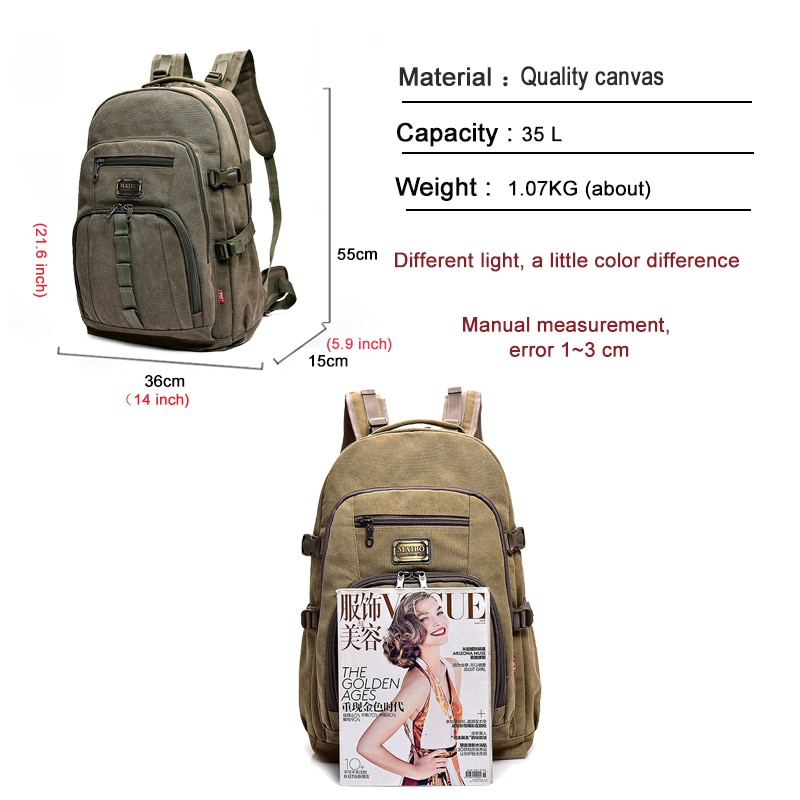 Freizeit Leinwand Reise Rucksack Große Kapazität Männer Ich bin Freien Bergsteigen Tasche Männlichen Rucksack Gepäck Schule Tasche