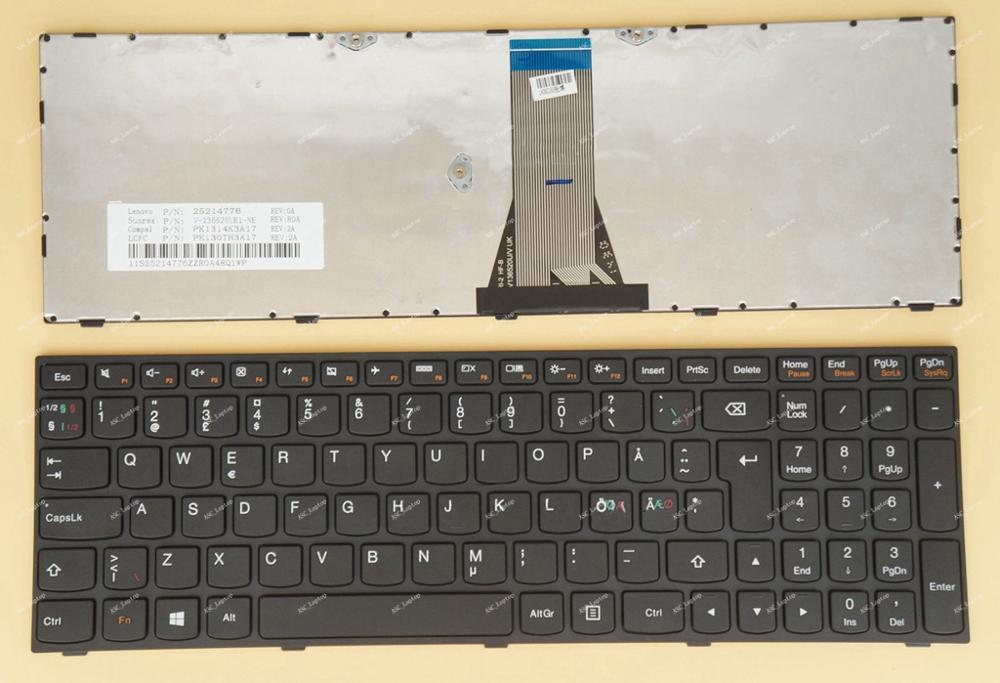 DK Norwegian Swedish Nordic Finnish Danish Keyboard For Lenovo B50-30 B50-30 Touch B50-45 B50-70 B50-80 Laptop Black Frame