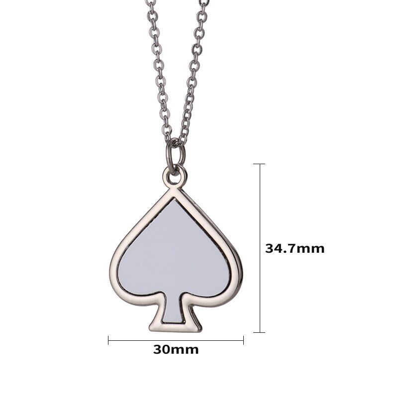 Mode Sublimatie Lege Spade K Hart Ketting A0077