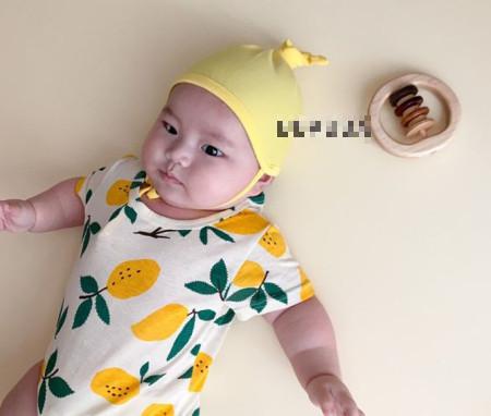 Zomer Baby Kids Korte Mouwen Fruit Gedrukt Bodysuit Jongens En Meisjes Bodysuit Met Hoed Kids Overalls Outfits