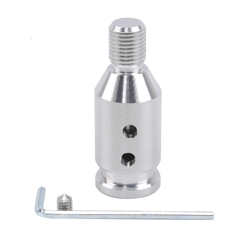 Automotive Universal Aluminum Shift Knob Adapter Converter For Car Threaded Shifters Gear Shift Adapter Car Shift Head: Silver