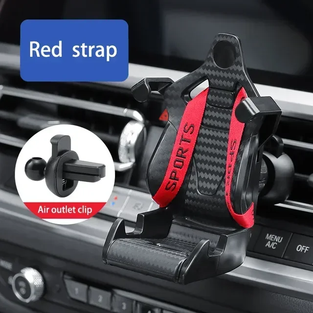 360 ° Telefoonhouder voor in de auto, autotelefoonhouder Mount Clip Mount Telefoonhouder, Auto Vent Telefoonhouder voor auto Mobiele telefoonstandaard Ontluchter: Rood