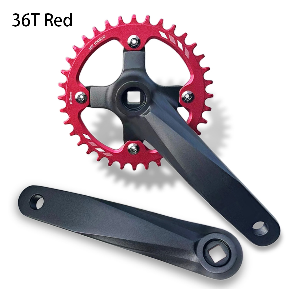 Bicycle Square Hole Sprocket 104BCD 152mm/165mm/170mm Crank Arms 32/34/36/38/40/42T Narrow Wide Chainwheel MTB Bike Crankset