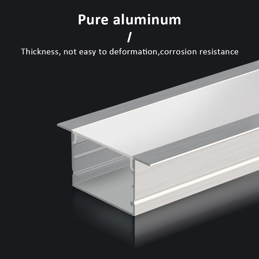 50CM LED Strip Light Aluminium Profile Channel Silvery Black Diffuser PC Cover for 8mm/10mm/12mm Bar Cabinet Linear Lamp Decor