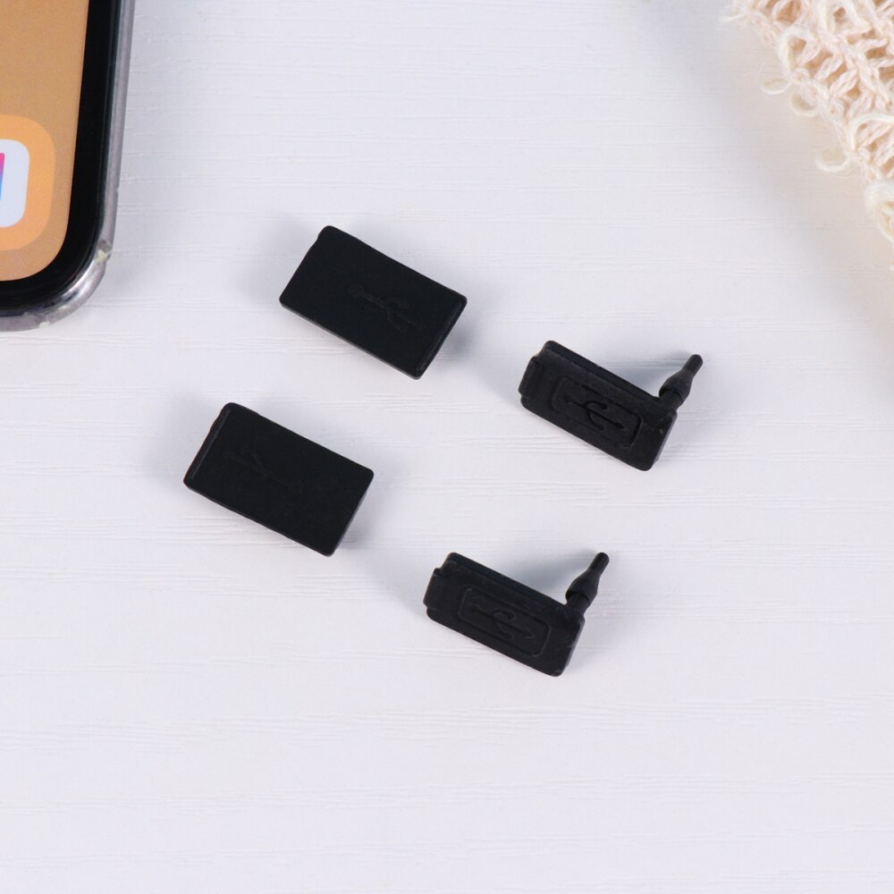 10Pcs Micro Usb Stof Plug Usb Cover Flap Usb Data Poort Opladen Stof Plug Blok Sofe Siliconen Cover Voor telefoon (Gemengde Type)