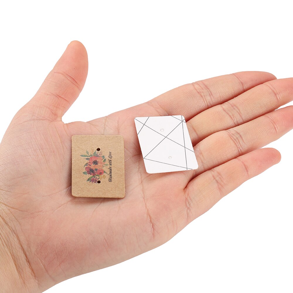 100Pcs/Lot Earrings Display Cards Cardboard Earring Packaging Hang Tag Card Ear Studs Paper Card for Jewelry Accessories