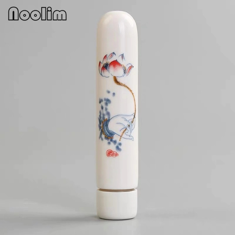 Cerâmica jingdezhen mini latas seladas de viagem pintadas à mão, garrafa de armazenamento portátil, frasco de chá pequeno requintado: D