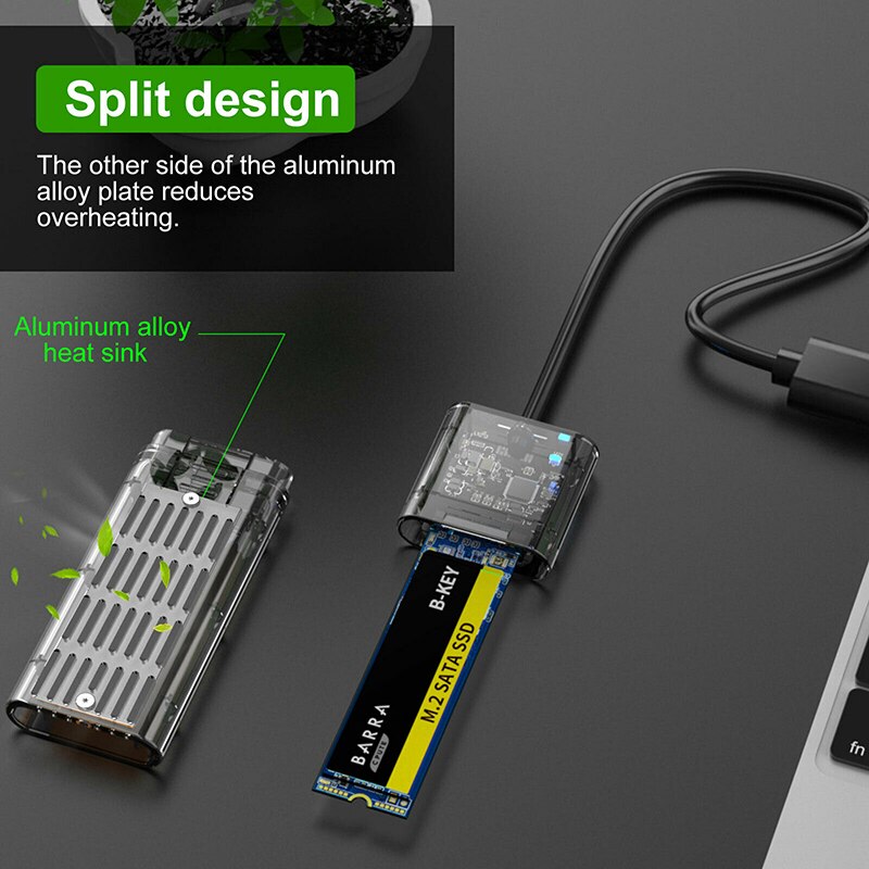 M.2 NGFF SSD SATA To USB 3.0 External Enclosure Storage Aluminium Case Adapter