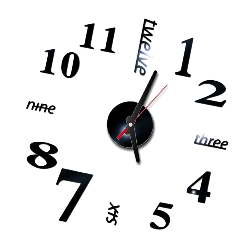 3D Wall Clock Mirror Wall Stickers Removable Self-Adhesive Art Decal Wall Clocks Home Decor
