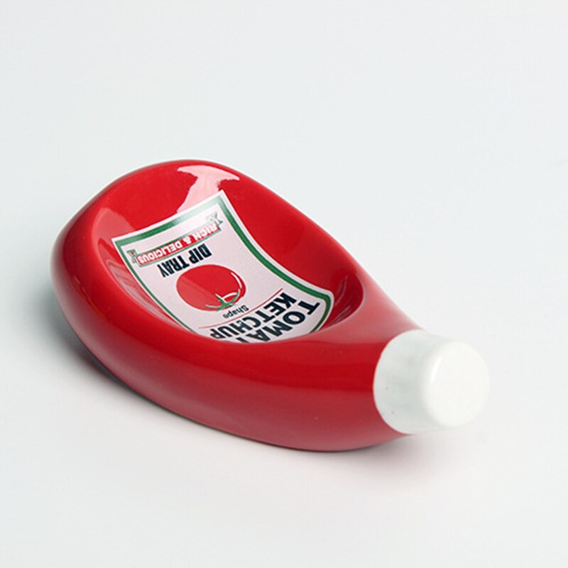 Plate Ceramic Extruded Tomato Sauce Bottle Shape Soy Sauce Dish Mustard Dish Dish Plate Dinner Plates Ceramic plate: 4 S