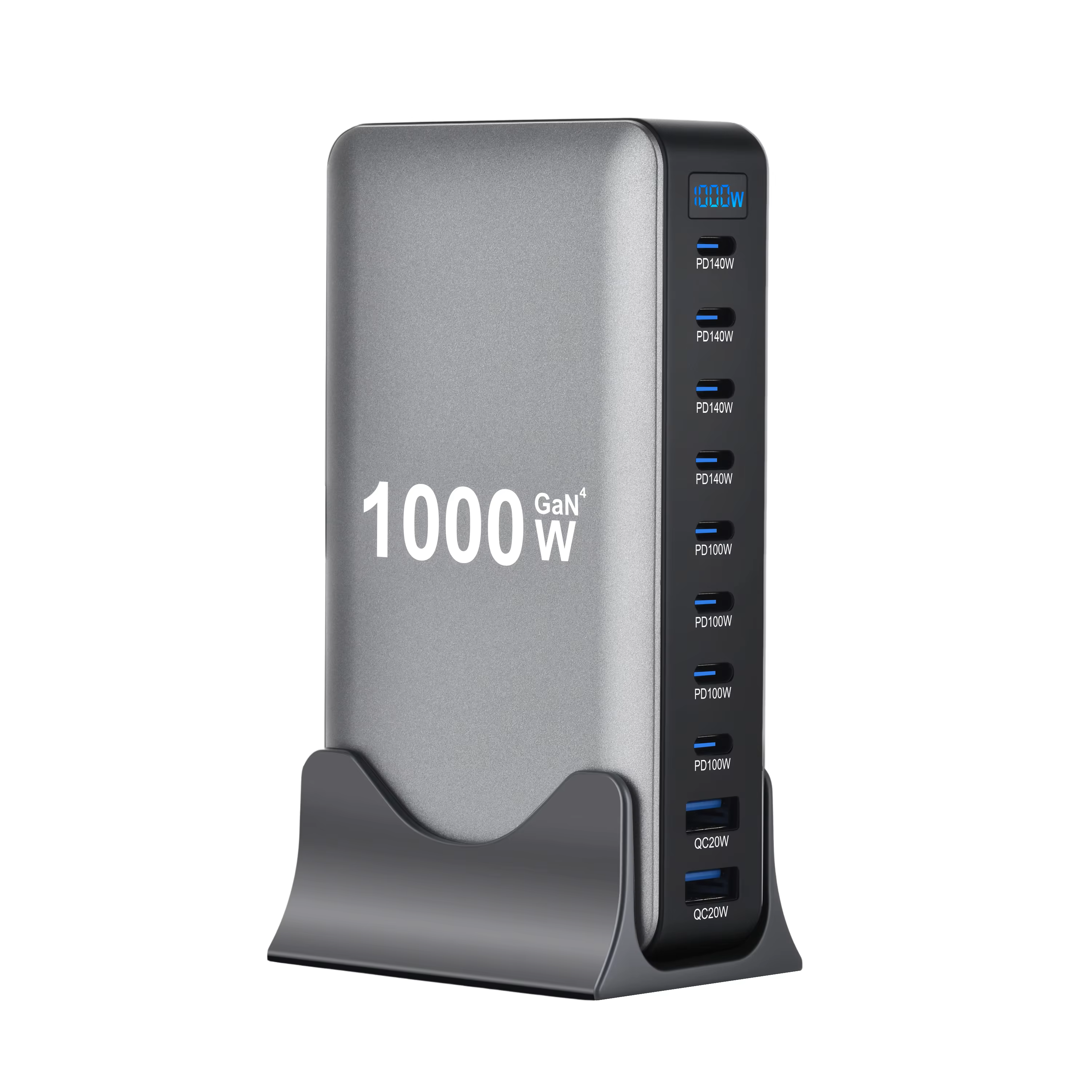 Neues 1000-W-Desktop-Ladegerät, schneller Multi-Port-Adapter, unterstützt das Laden mehrerer Geräte für Telefone, Tablets, Laptops und mehr: KR