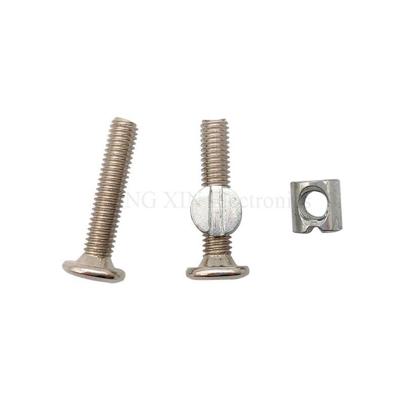 60pcs/set Nickel Plated Hexagon Hex Socket Flat Head Screws&Nuts M6 Length 20-60mm
