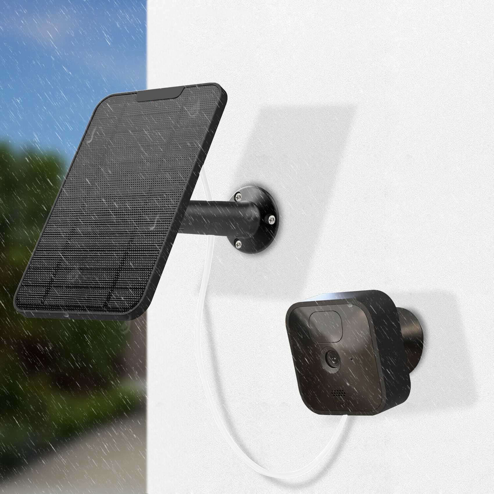 Solar Panel Charging for Camera Cable Supply for Wireless Outdoor Waterproof Security Camera Non-Stop Charging