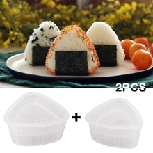 2Pcs Driehoekige Vorm Sushi Mould Onigiri Eten Rijst Bal Bento Druk Maker Kit Diy Rijst Roll Mallen Keuken Sushi bakken Tool
