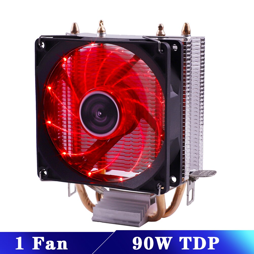 Efficient Cooling CPU Cooler Fan 3pin For Intel LGA 1150 1151 1155 1156 775 1200 AMD AM3 AM4 Quiet Ventilador Silent Radiator: Red Lamp
