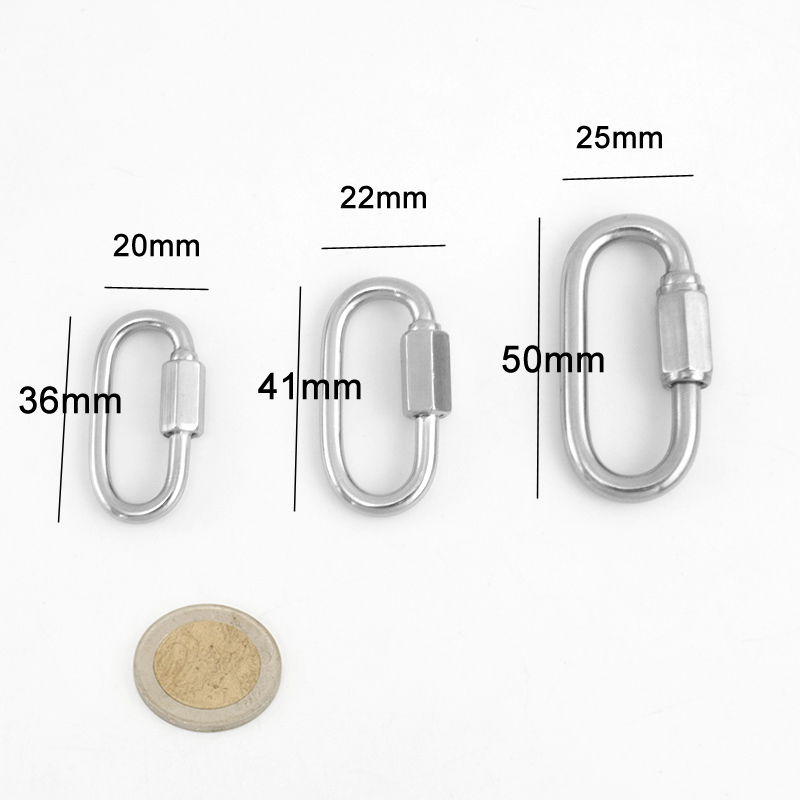 Edelstahl Schraube Klettern Getriebe Karabiner Schnell Links Sicherheit Snap Haken für Luxus Hängen Ketten Anhänger Schmuck Machen