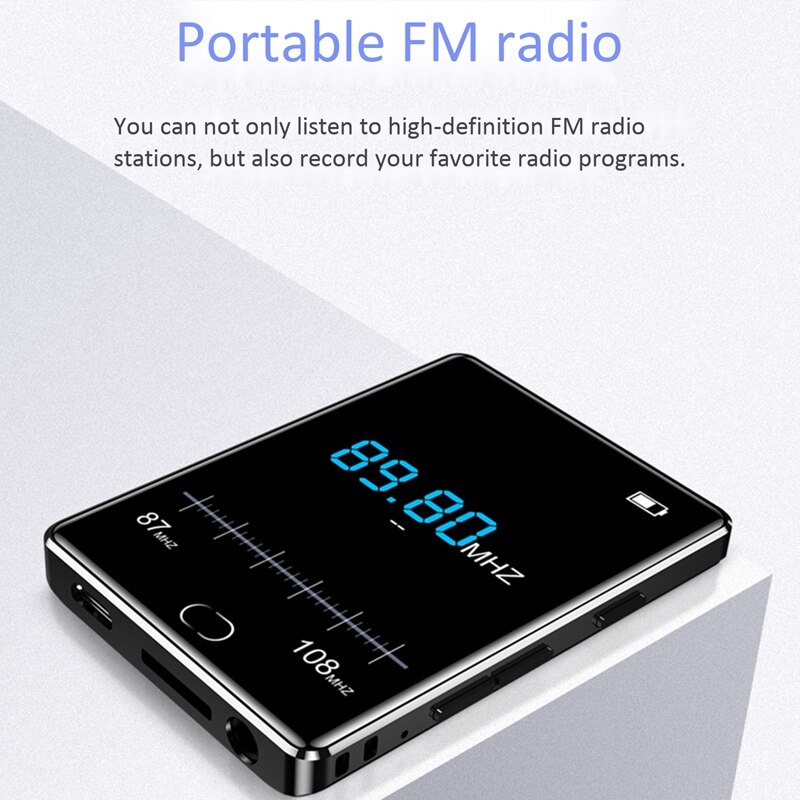 2.5 -zoll  mp4 musikplayer mit vollbild-bluetooth-funktion, externem, verlustfreiem klang dank zinklegierung und  mp4 tasten zur bildschirmsteuerung