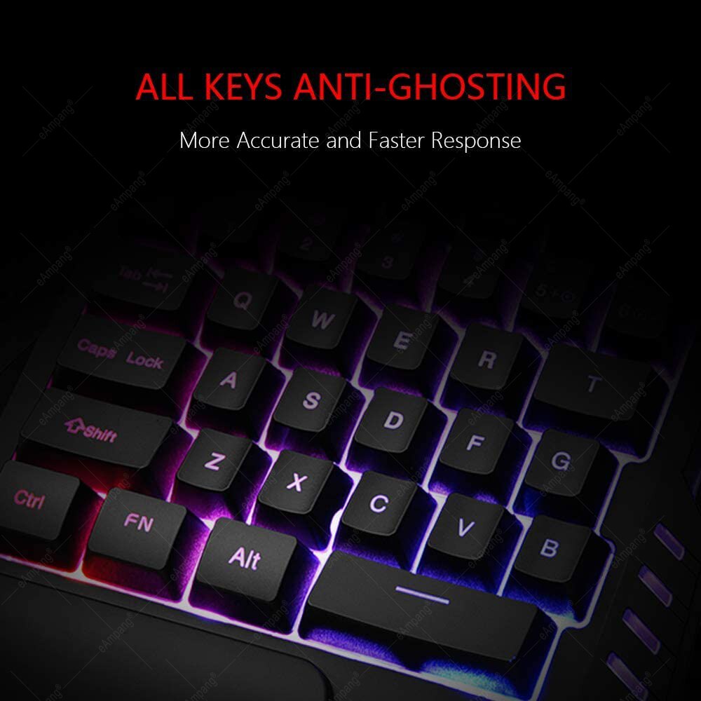 One-Handed Gaming Keyboard for PC Gamers RGB Backlit 35-Key Portable Gaming Keyboard Ergonomic Gaming Controller Wrist Rest
