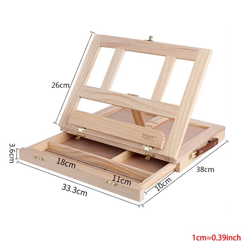 Folding&Portable Artist Desk Easel Wood Multi Positions Sketching Sketch Drawer