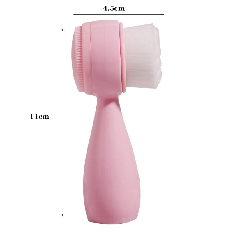 Cepillo de limpieza Facial portátil de silicona de doble cara, cepillo para limpieza de puntos negros, masaje de limpieza Facial, producto para lavado de cara