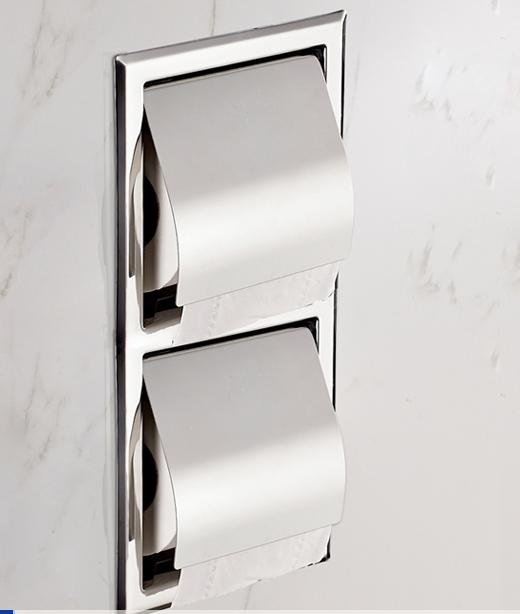304 Stainless Steel Concealed Towel Rack Embedded In Wall Toilet Roll Holder Hotel Construction Paper Holder Double Paper Holder: B