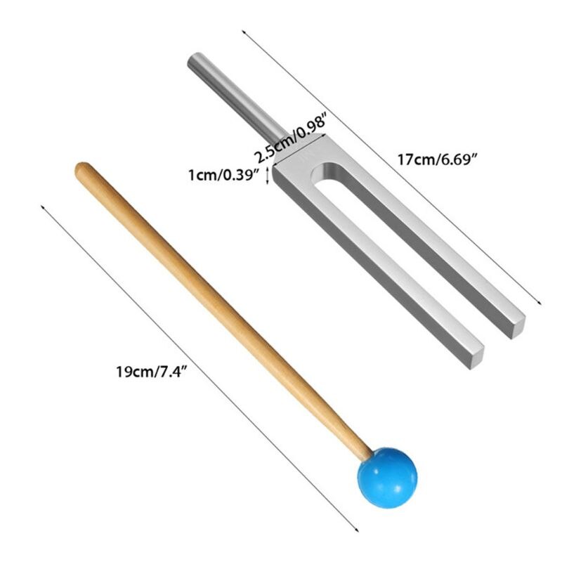 528hz aluminium stemvorken chakra hamerbal diagnose + mallet set