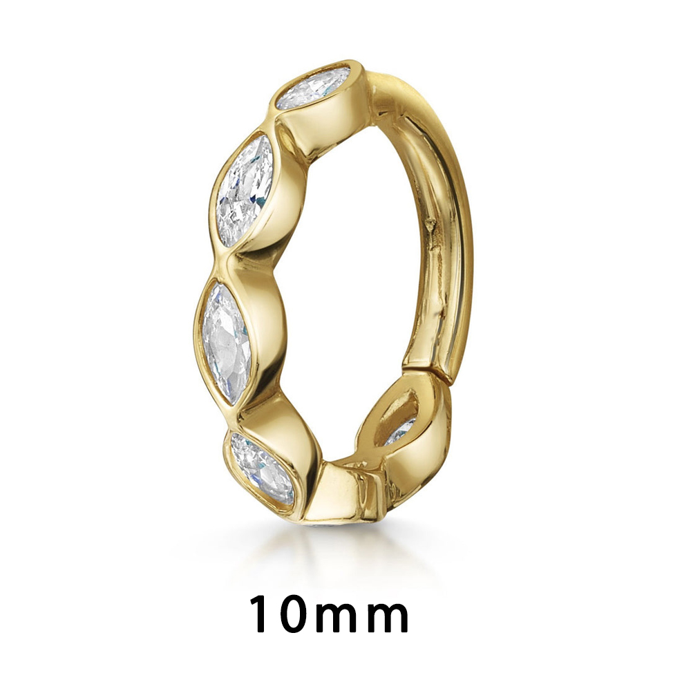 Daith-pendientes de aro para Piercing en la oreja para mujer, aretes minimalistas con hélice perforada de circonita, Color dorado, cartílago, anillo Simple para la nariz, joyería para el cuerpo: Chapado en cobre envejecido