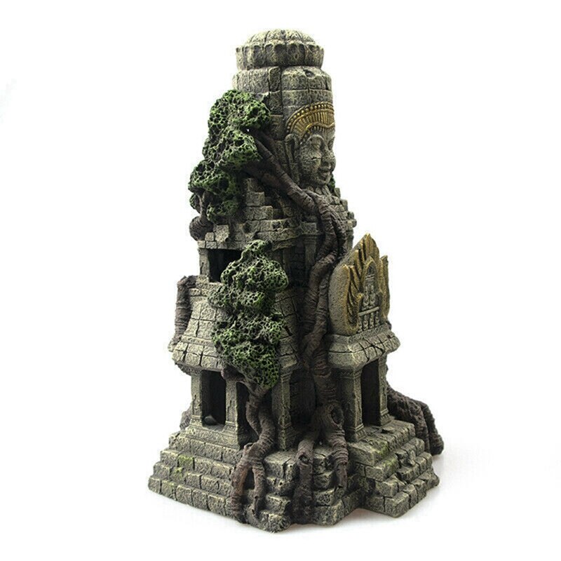 Hjem akvarie ornament gammel sten buddha harpiks figurer akvarie ornament akvarium akvarium dekoration tilbehør #