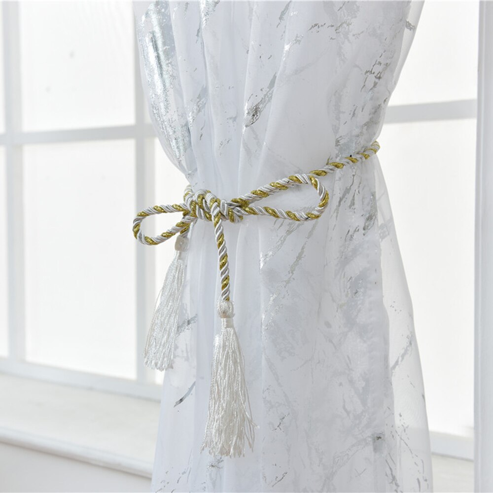 Sheer Curtains Marble Print Window Screen Curtains for Living Room Window Patio Door 1 Panel 40"x79"