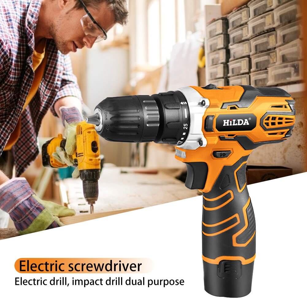 Lithium Battery Impact Cordless Electric Screwdriver Hand Drill 25NM Torque 12V 16.8V 21V Mini Wireless Lithium-Ion Screwdriver