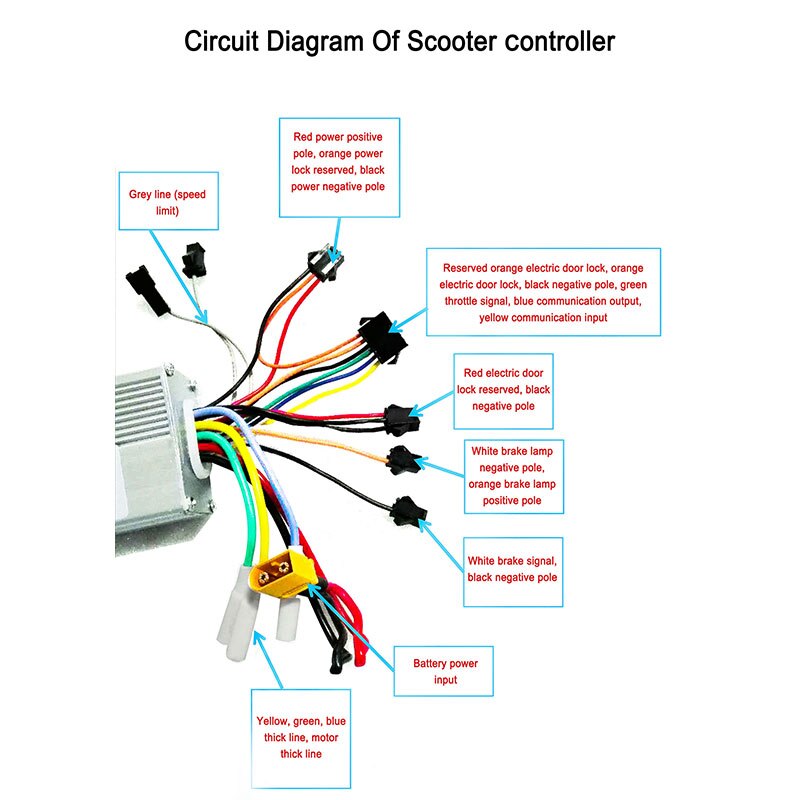 48V 25A Electric Scooter Controller for 500W E Scooter Accessories E Bike Bicycle Bicicleta Controller no Hall Sensor Ebike Kit