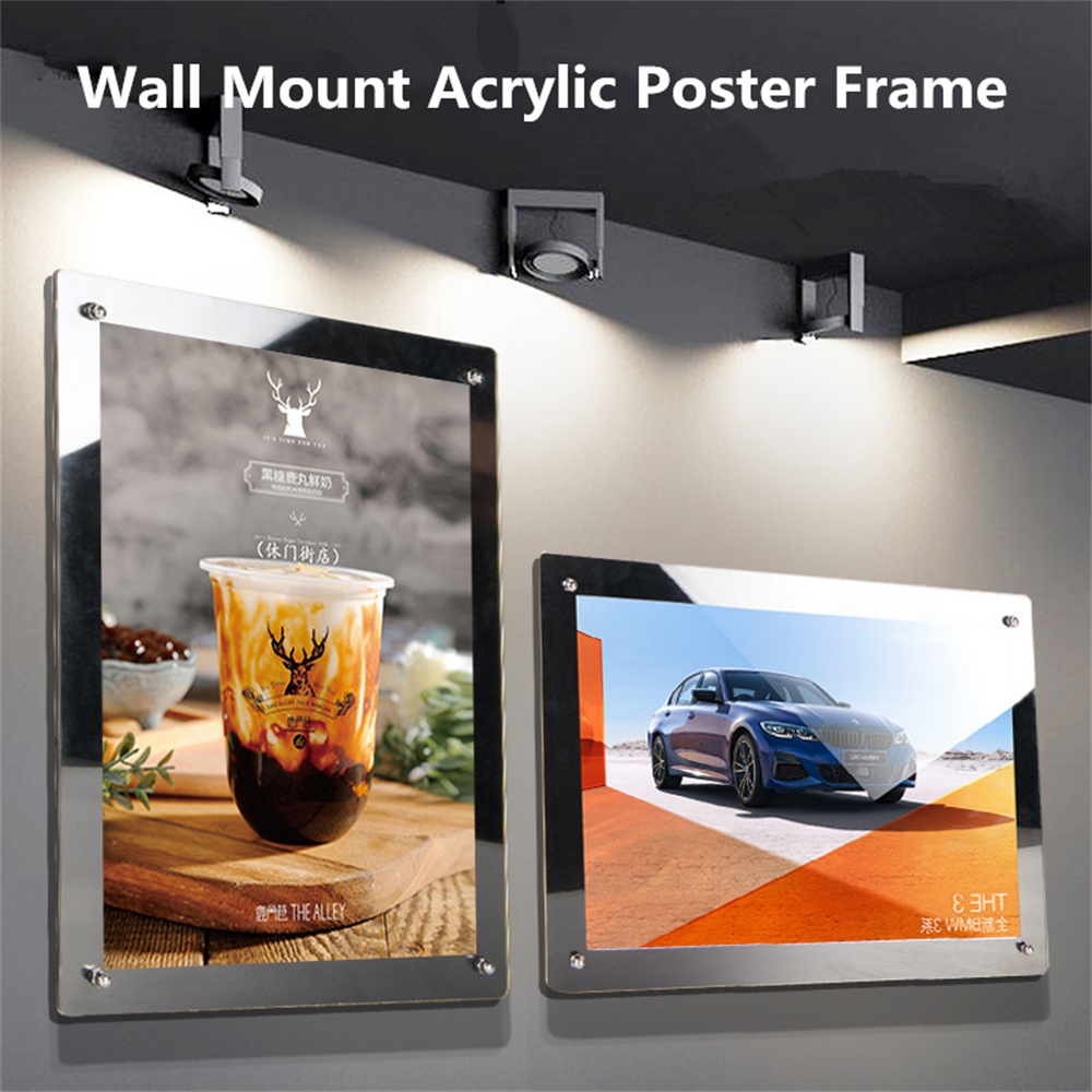 A4 Letter Size Magnetic Self Adhesive Business Poster Picture Photo Certificate Document Display Frame Sign Holder Frame