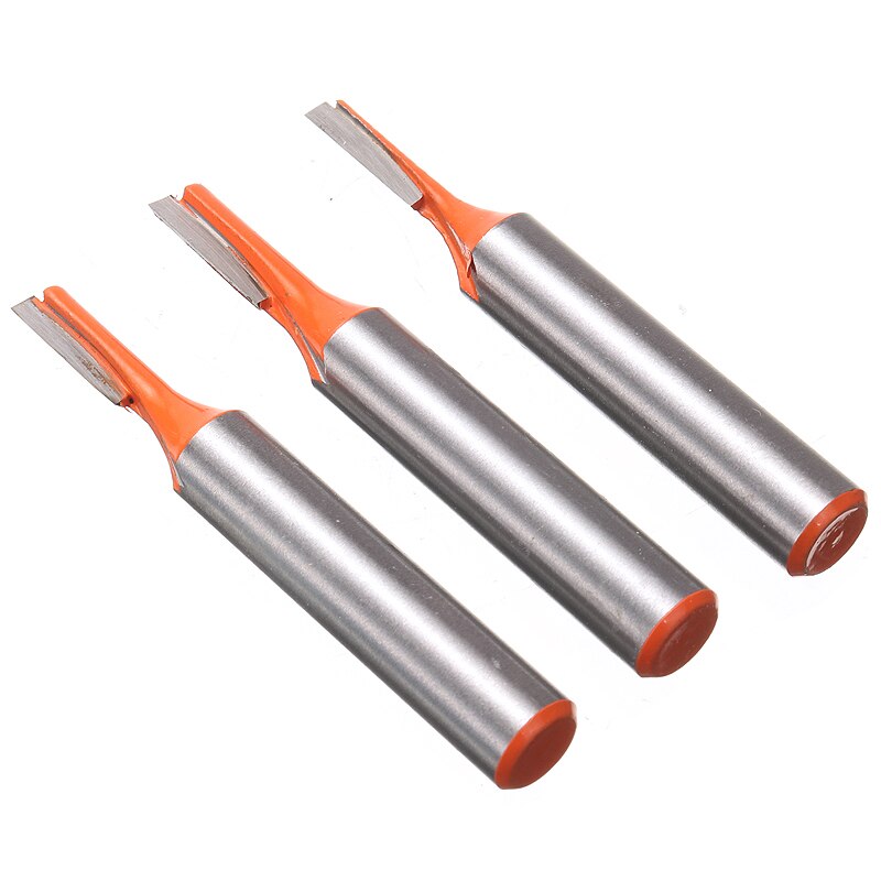 3pcs 8mm Shank Straight Cutter Router Bit 3mm 4mm 5mm Slot Diameter Woodworking Groove Cutting Router Bits Tool