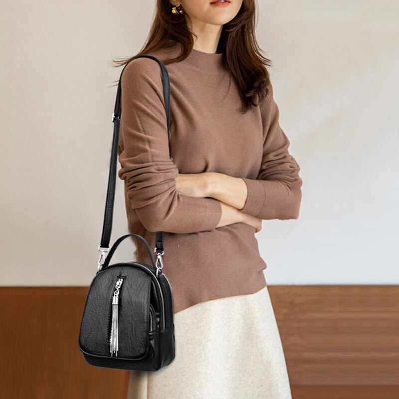 Små messenger tasker til kvinder sac a main chain kvast crossbody tasker til kvinder læder håndtasker dame skulder taske clutch