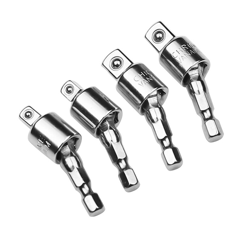 Universal Joint Set Ratchet Angle Extension Bar Socket Adapter 1/4" 3/8" 360 degree rotating square head sleeve