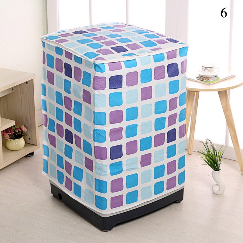 Home Washing Machine Dust Covers Protector Coat Case Storage Organization Accessories Plaid Floral Print Portable Machine Cover: 6