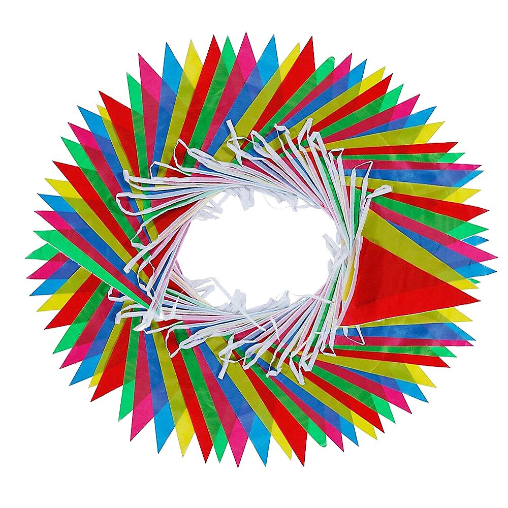 Coloured Triangular Slik Flags And Banners Bunting Garland Birthday Graduation Party Decorations Supplies Start Business Decor