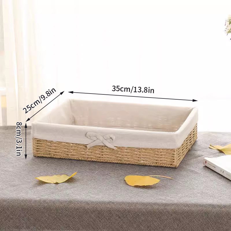 Papieren Touw Geweven Opbergmand Desktop Organizer Cosmetica Opbergcontainer Speelgoed Diversen Opbergdoos Picknick Fruit Snackmand: Chocolade