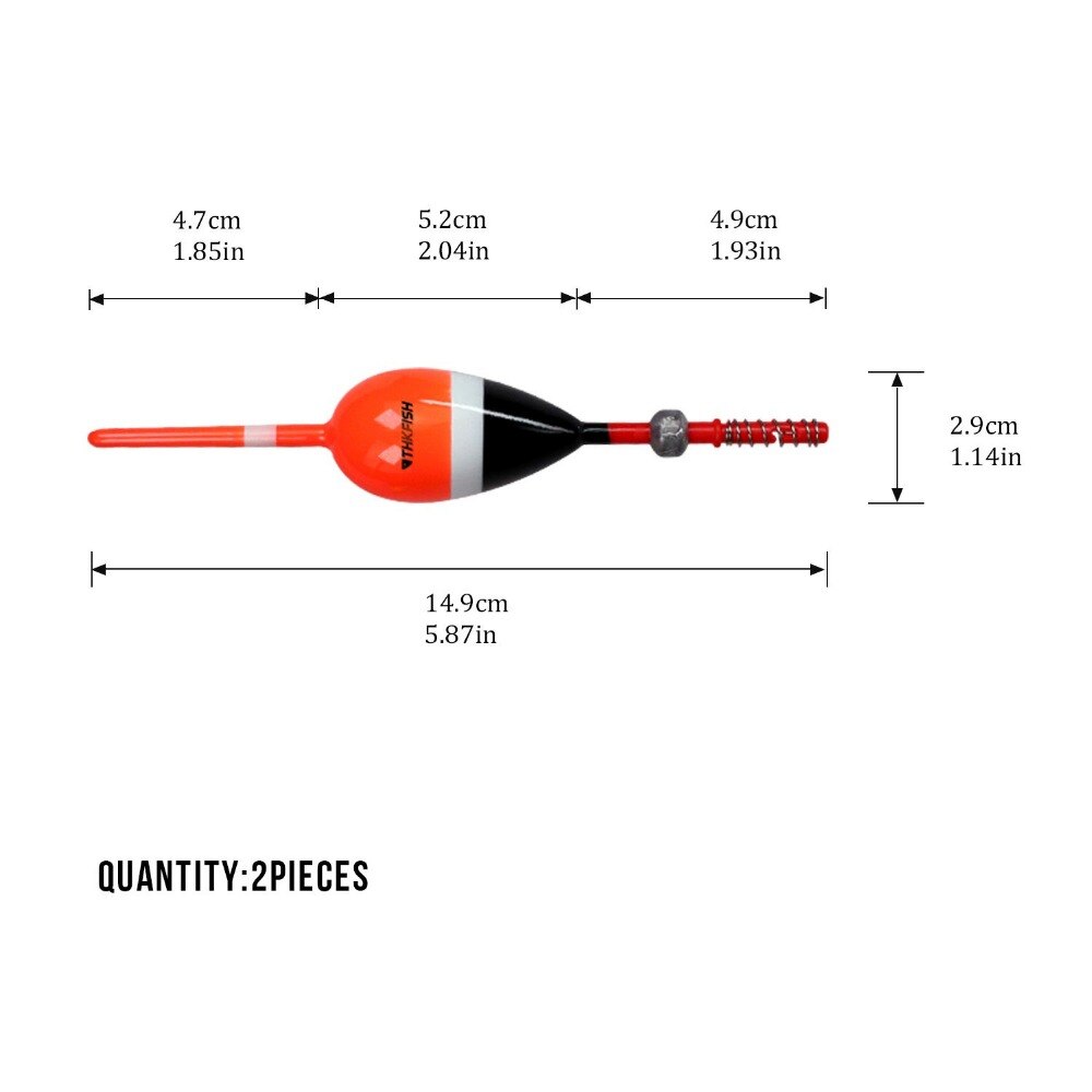 2 Stuks 15G 0.53 Oz Fishing Float Bobber Slip Float Bobber Rig Crappie Panfish Balsa Houten Lente Visdobbers