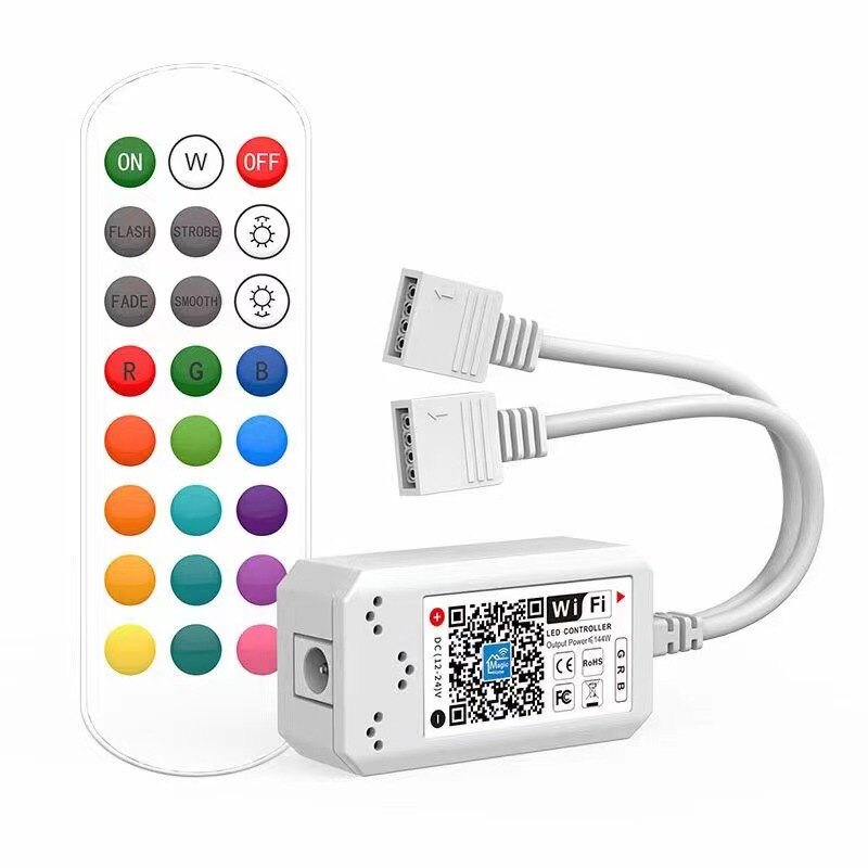 Magic Home Bluetooth WiFi LED Controller IR RF 5V 12V 24V for WS2811 WS2812B SK6812 Single Color RGB RGBW RGBCCT LED Strip: WiFi RGB RF